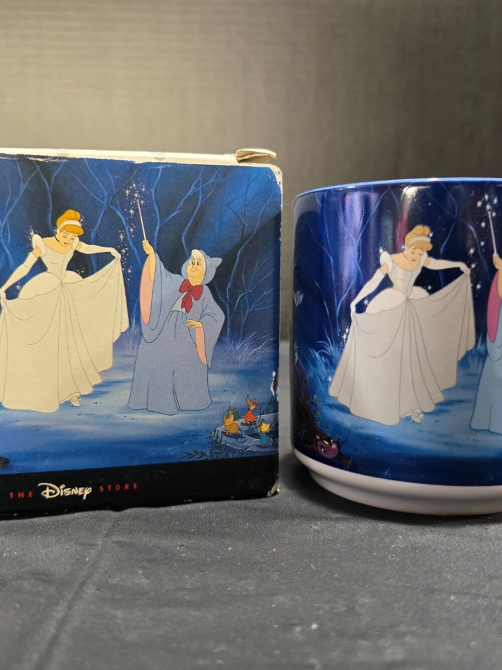 Vintage 1990s Disney Store Cinderella Fairy Godmother Mug Original Box NEW